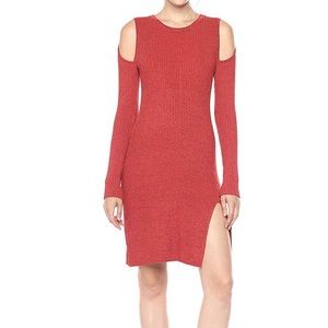 BCBG MAX AZRIA COLD-SHOULDER SWEATER DRESS